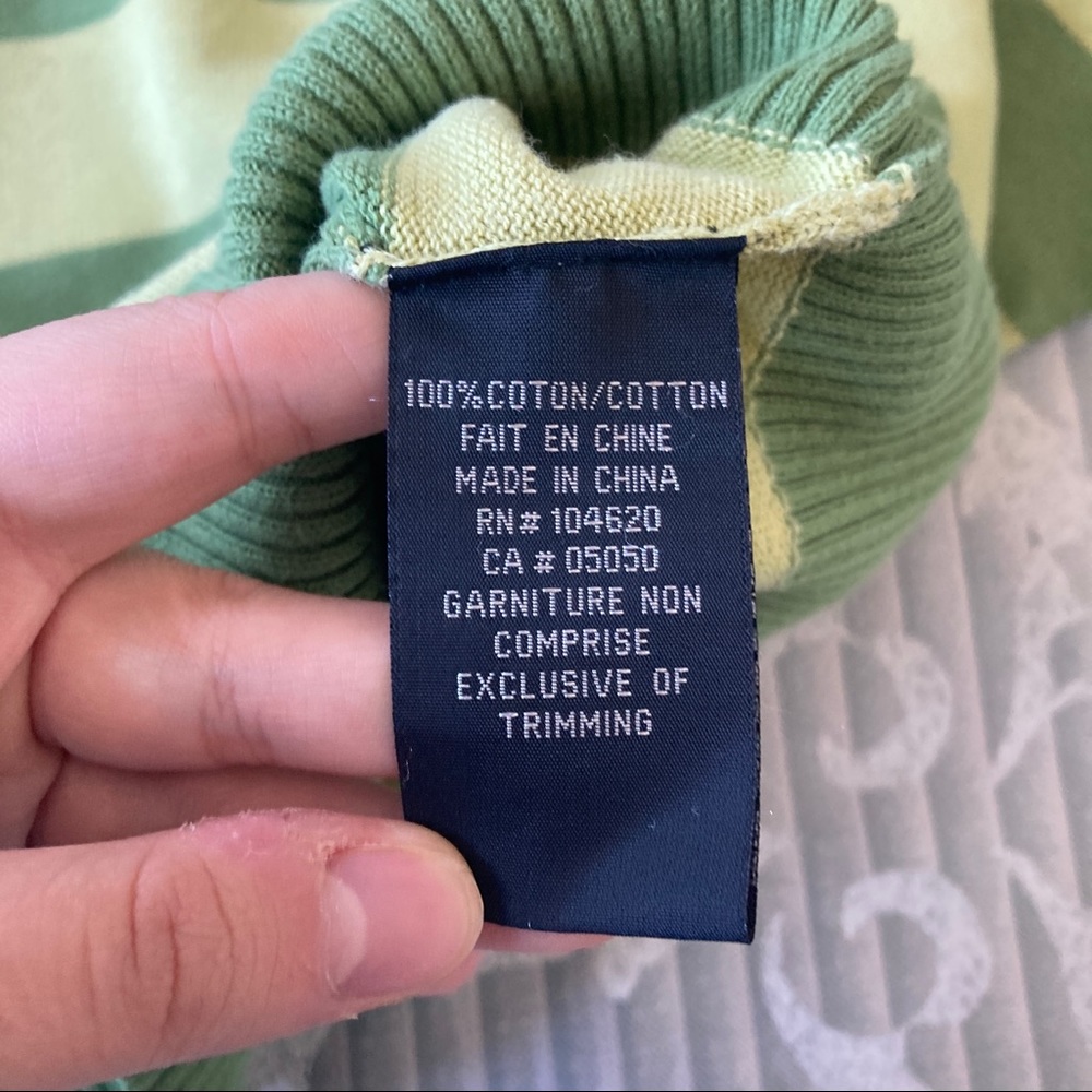 VTG Y2K Lemon Lime Striped Knit Boat Neck Long Sleeve 🍋 - Picture 5 of 5